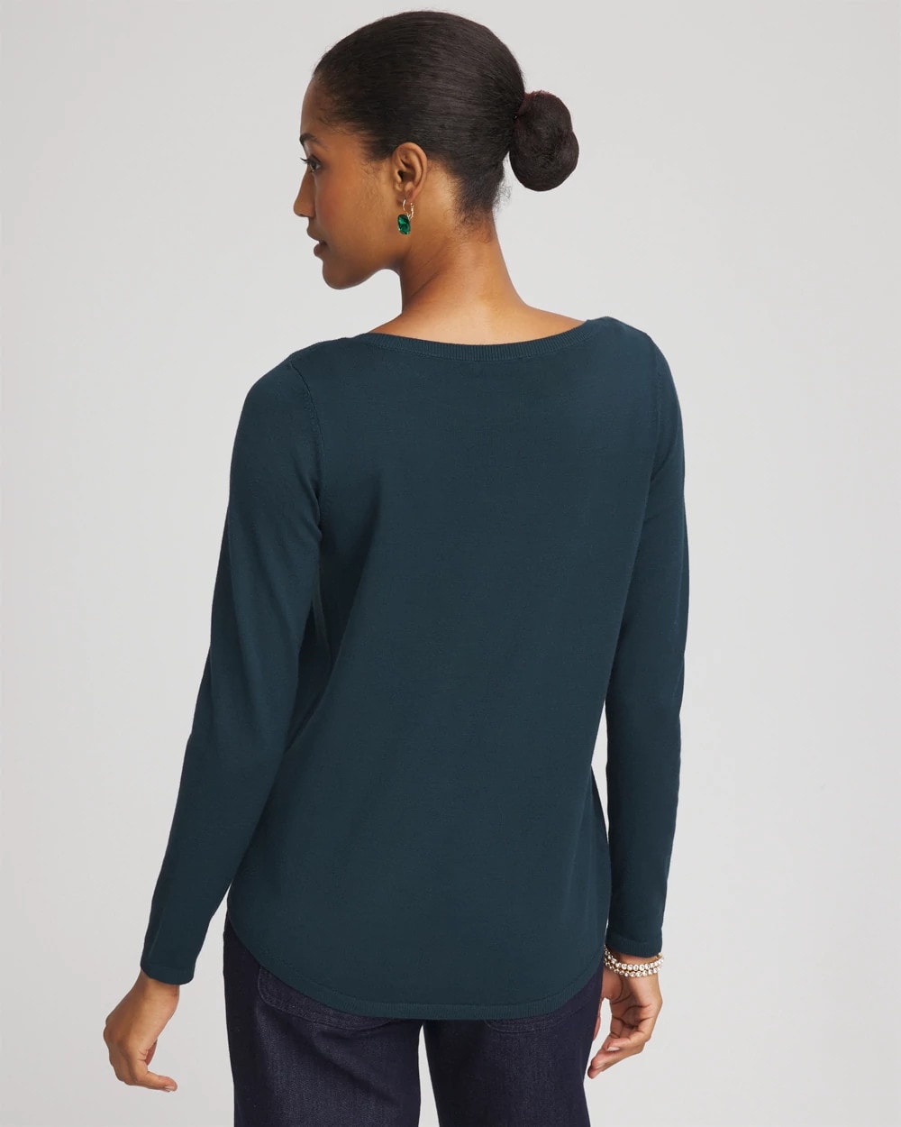Chico's | Ella Boatneck Sweater/ Teal Shadow