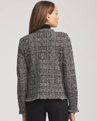 Chico's | Embroidered Metallic Tweed Cardigan/ Gray