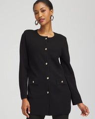 Chico's | Button-Down Crewneck Coatigan/ Black