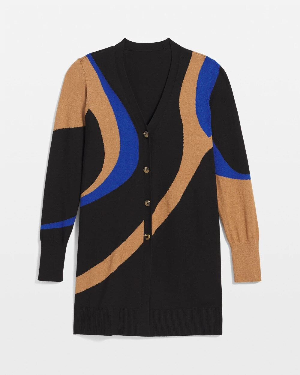 Chico's | Ella Colorblock Cardigan Sweater/ Black
