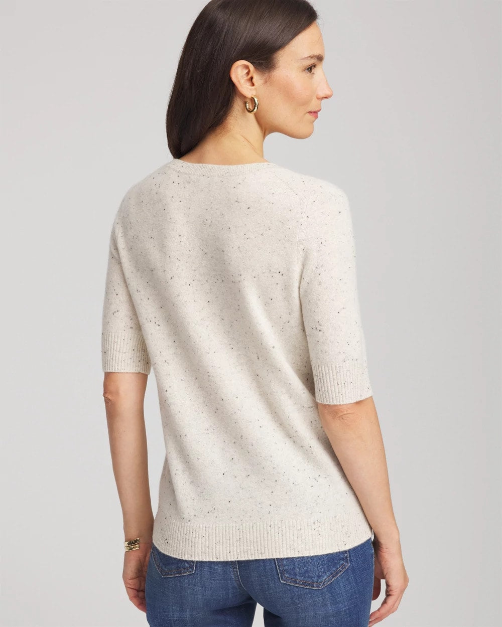Chico's | Crewneck Cashmere Pullover Sweater/ Light Gray