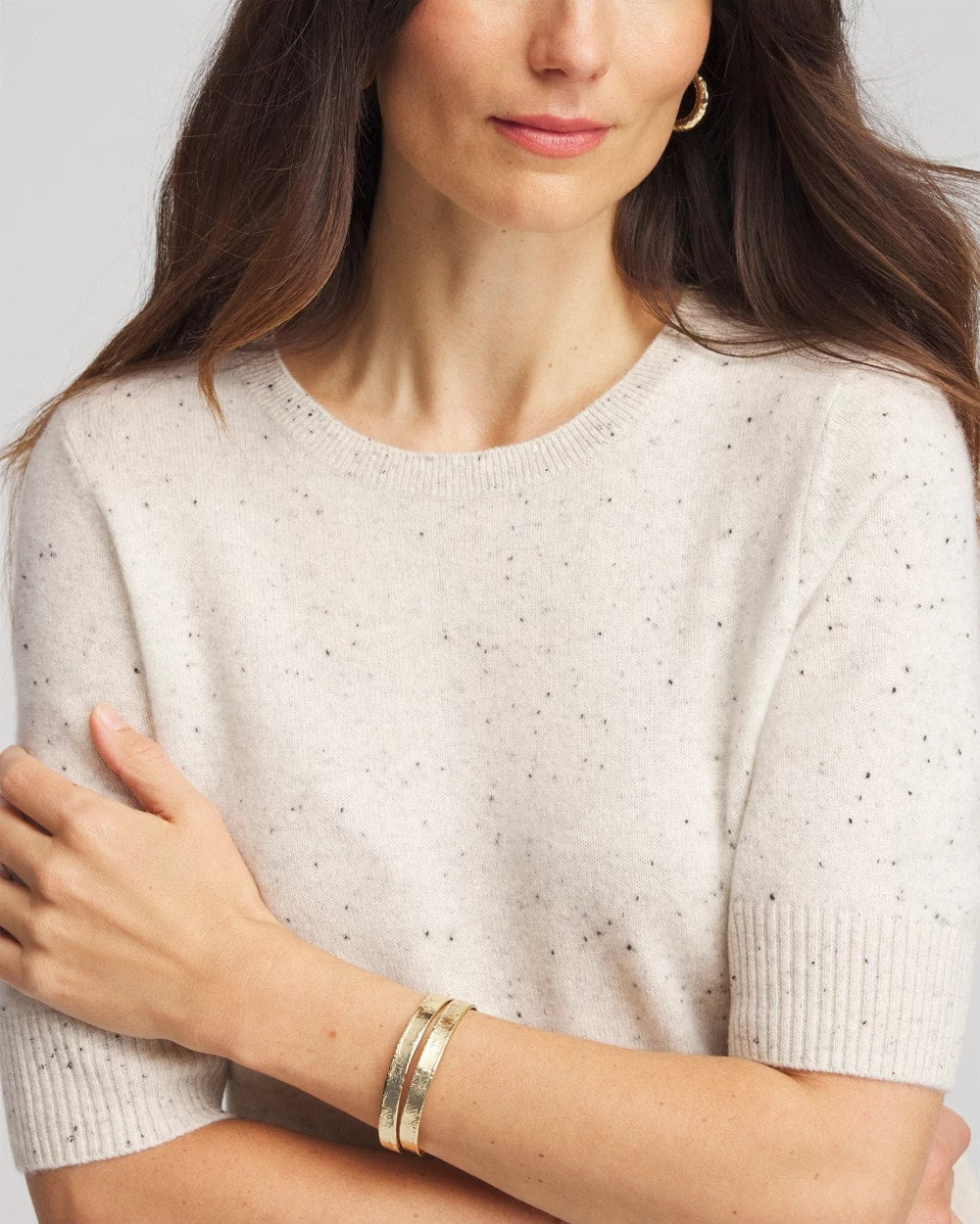 Chico's | Crewneck Cashmere Pullover Sweater/ Light Gray