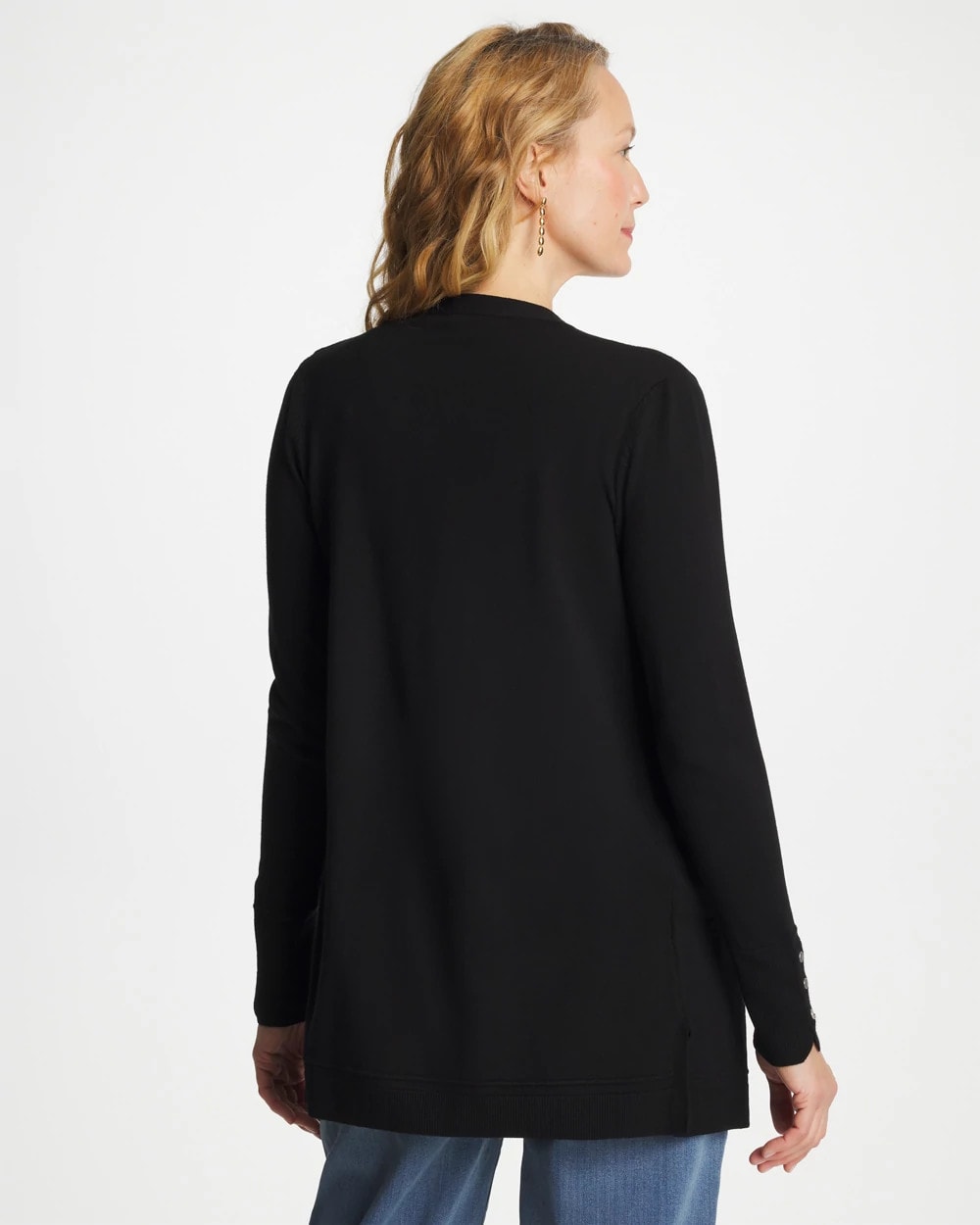 Chico's | Ella Ottoman-Trim Cardigan/ Black