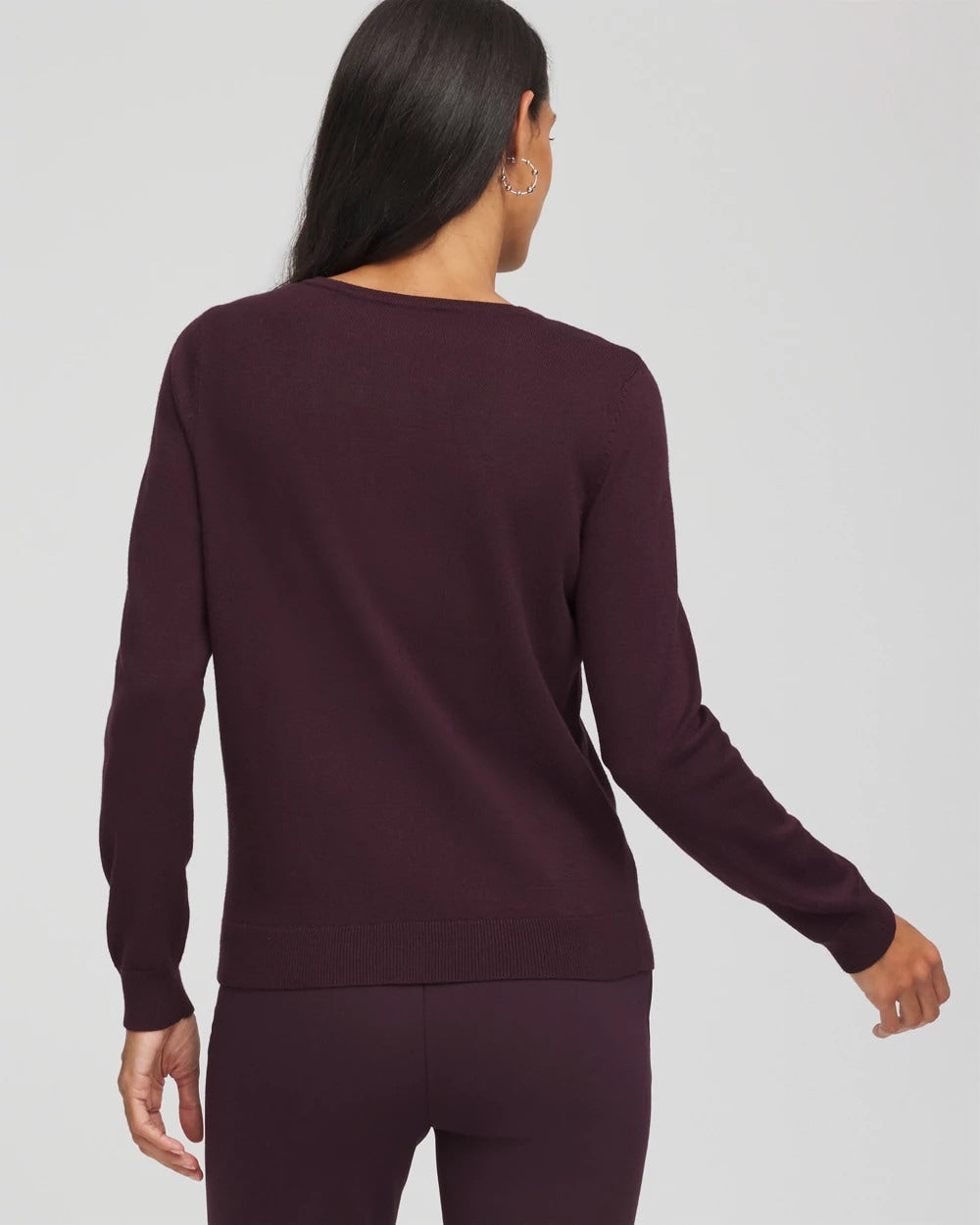 Chico's | Embellished Crewneck Cardigan/ Night Bloom