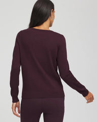 Chico's | Embellished Crewneck Cardigan/ Night Bloom