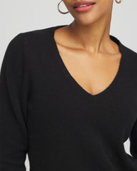 Chico's | Relaxed V-Neck Cashmere Sweater/ Black