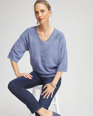 Chico's | Dolman V-Neck Sweater/ Blue Lotus