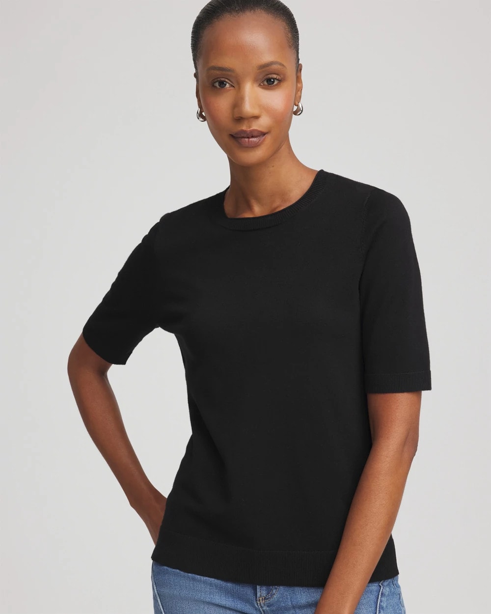 Chico's | Ella Classic-Fit Sweater Tee/ Black