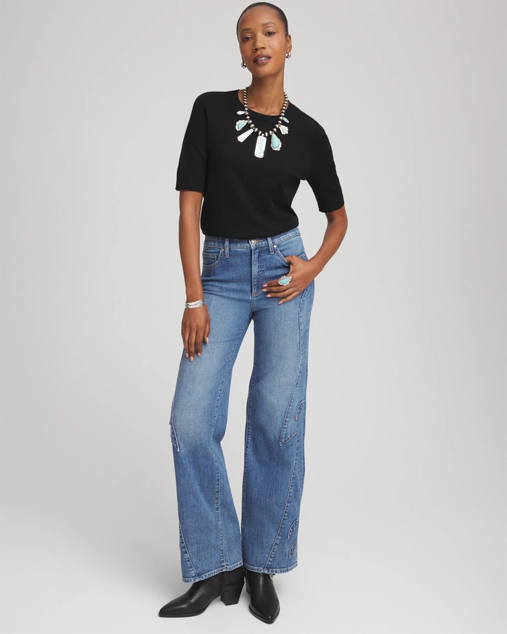 Chico's | Ella Classic-Fit Sweater Tee/ Black