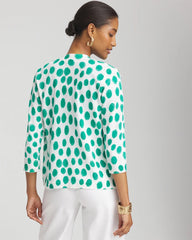 Chico's | Polka-Dot Summer Romance Short Cardigan/ Alabaster