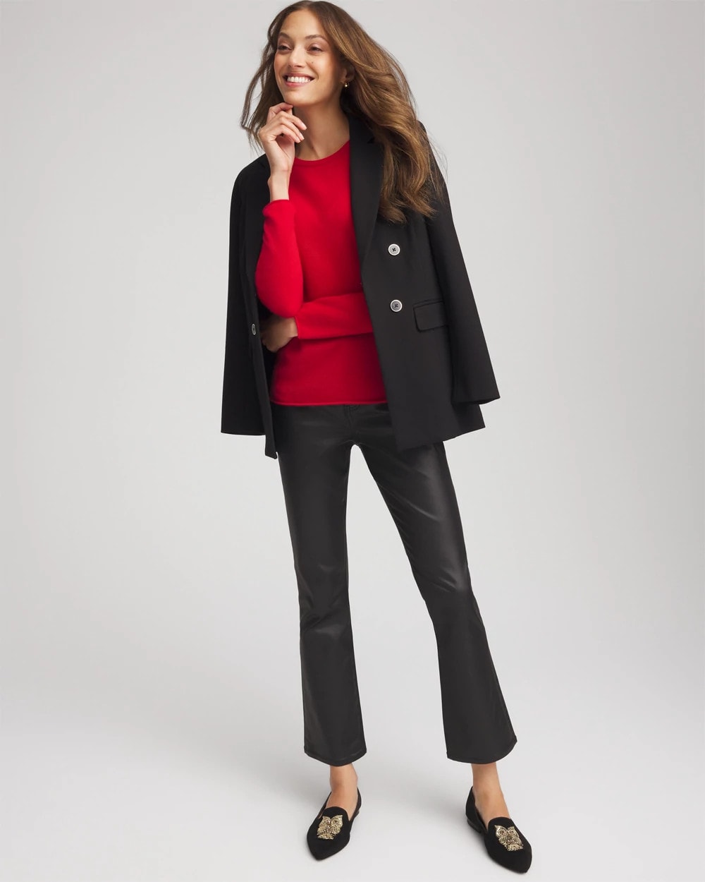 Chico's | Crewneck Cashmere Pullover Sweater/ Red