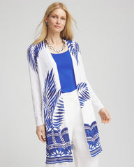 Chico's | Island Motif Pointelle Long Cardigan/ Alabaster