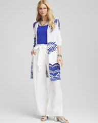 Chico's | Island Motif Pointelle Long Cardigan/ Alabaster