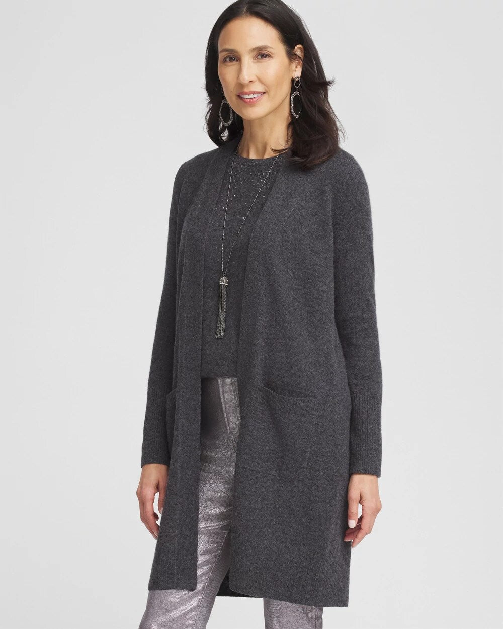 Chico's | Cashmere Duster Cardigan/ Dark Gray