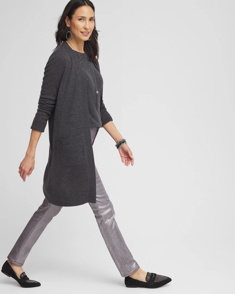 Chico's | Cashmere Duster Cardigan/ Dark Gray