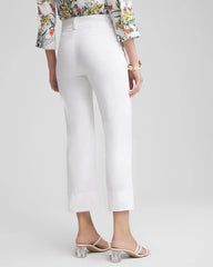 Chico's | Trapunto Straight Leg Cropped Pants/ Alabaster