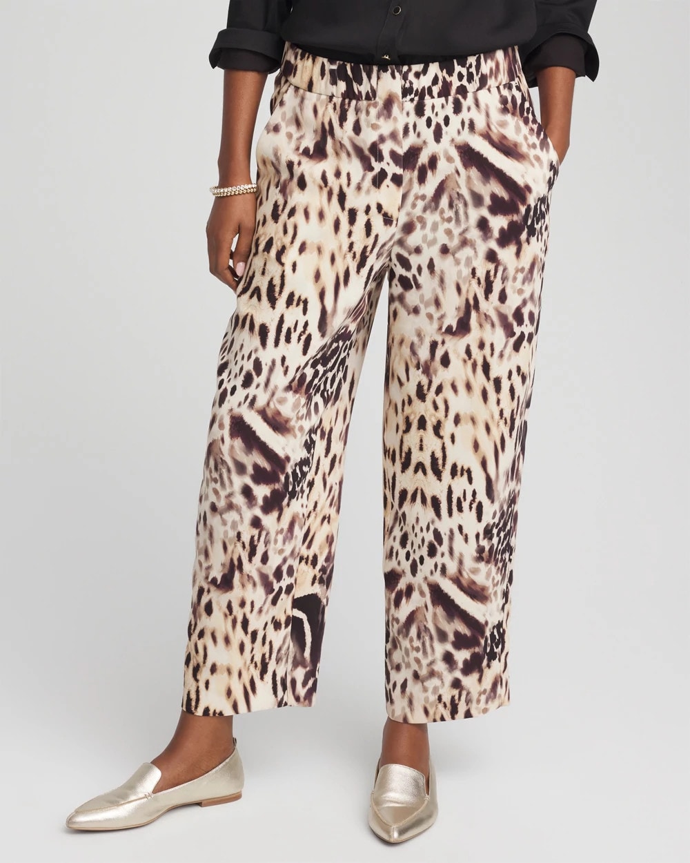 Chico's | Bengal Marks Crepe Pull-On Ankle Pants/ Caramel Apple