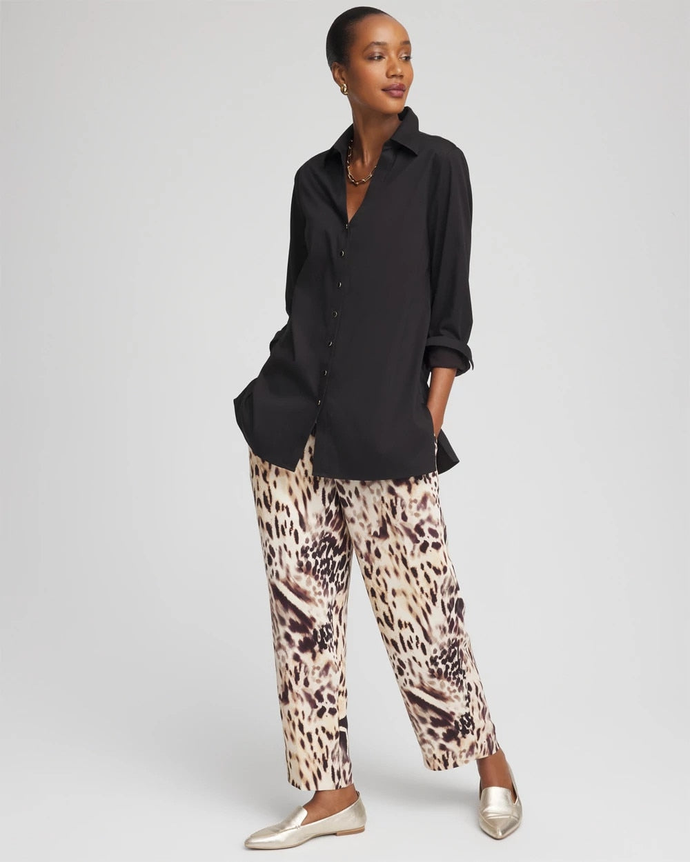 Chico's | Bengal Marks Crepe Pull-On Ankle Pants/ Caramel Apple