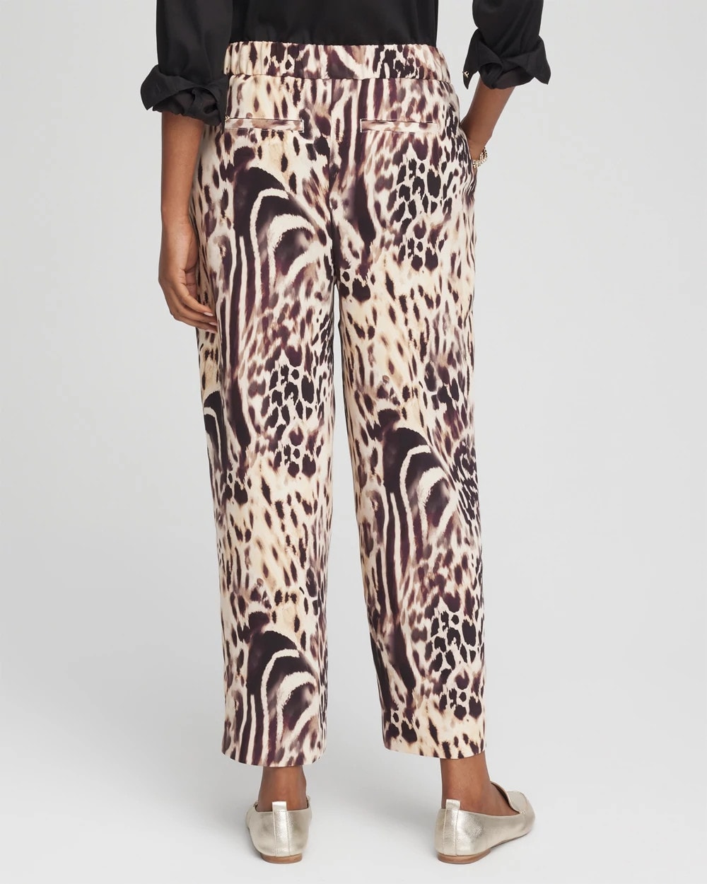 Chico's | Bengal Marks Crepe Pull-On Ankle Pants/ Caramel Apple