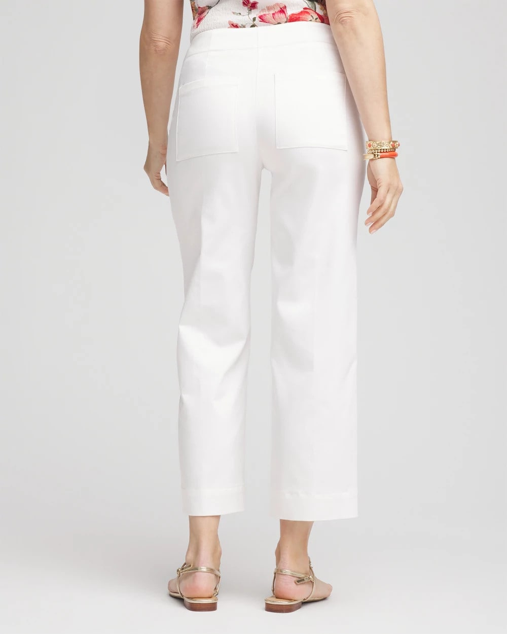 Chico's | Sateen Cutout Cropped Pants/ Alabaster