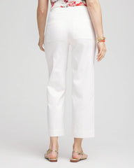 Chico's | Sateen Cutout Cropped Pants/ Alabaster