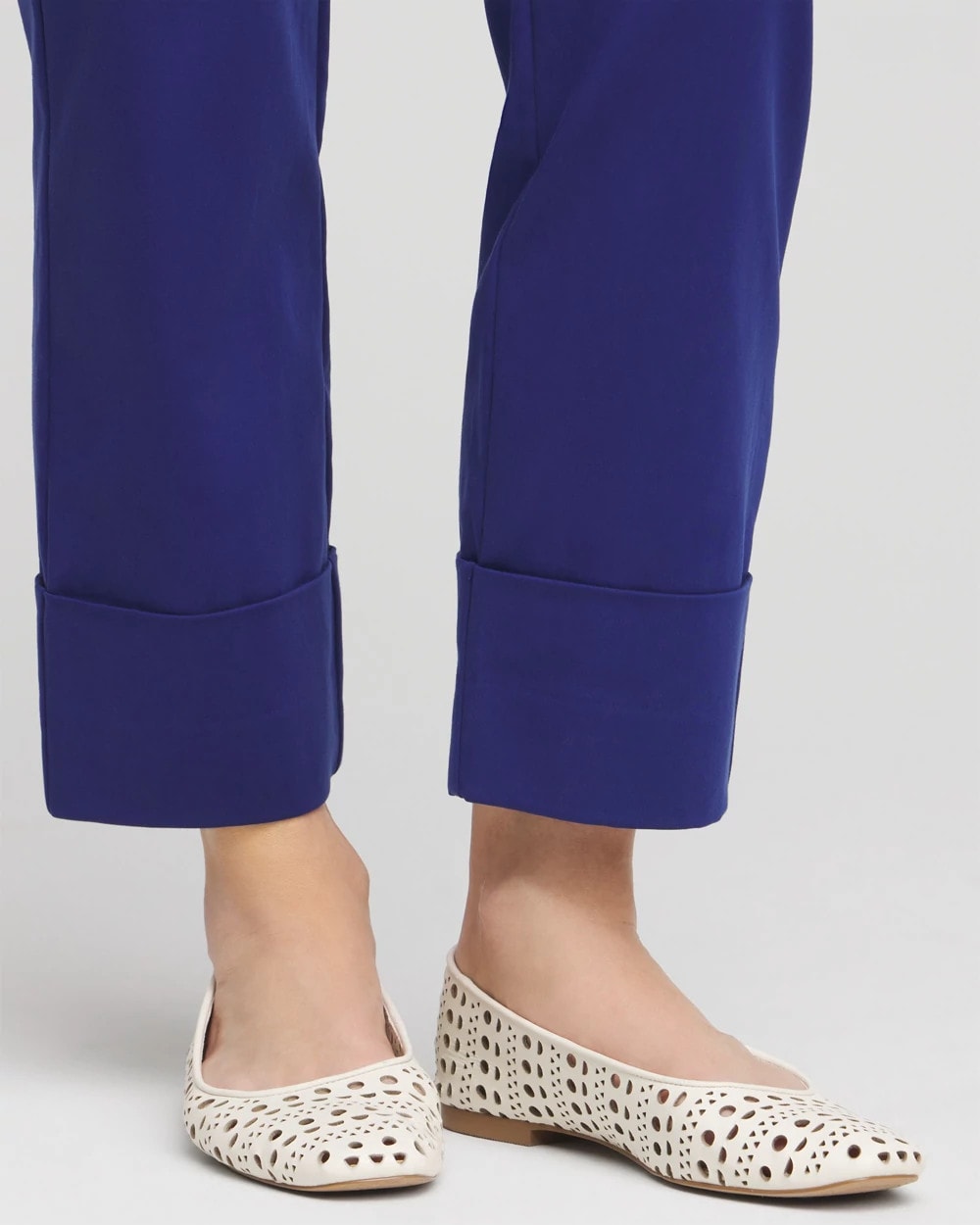 Chico's | Stretch Sateen Cropped Pants/ Blue Casa