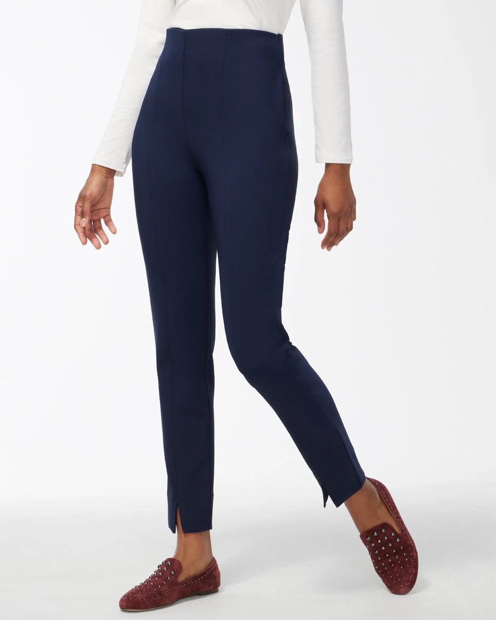 Chico's | Bi-Stretch Front Seam Slit Ankle Pants/ Ink