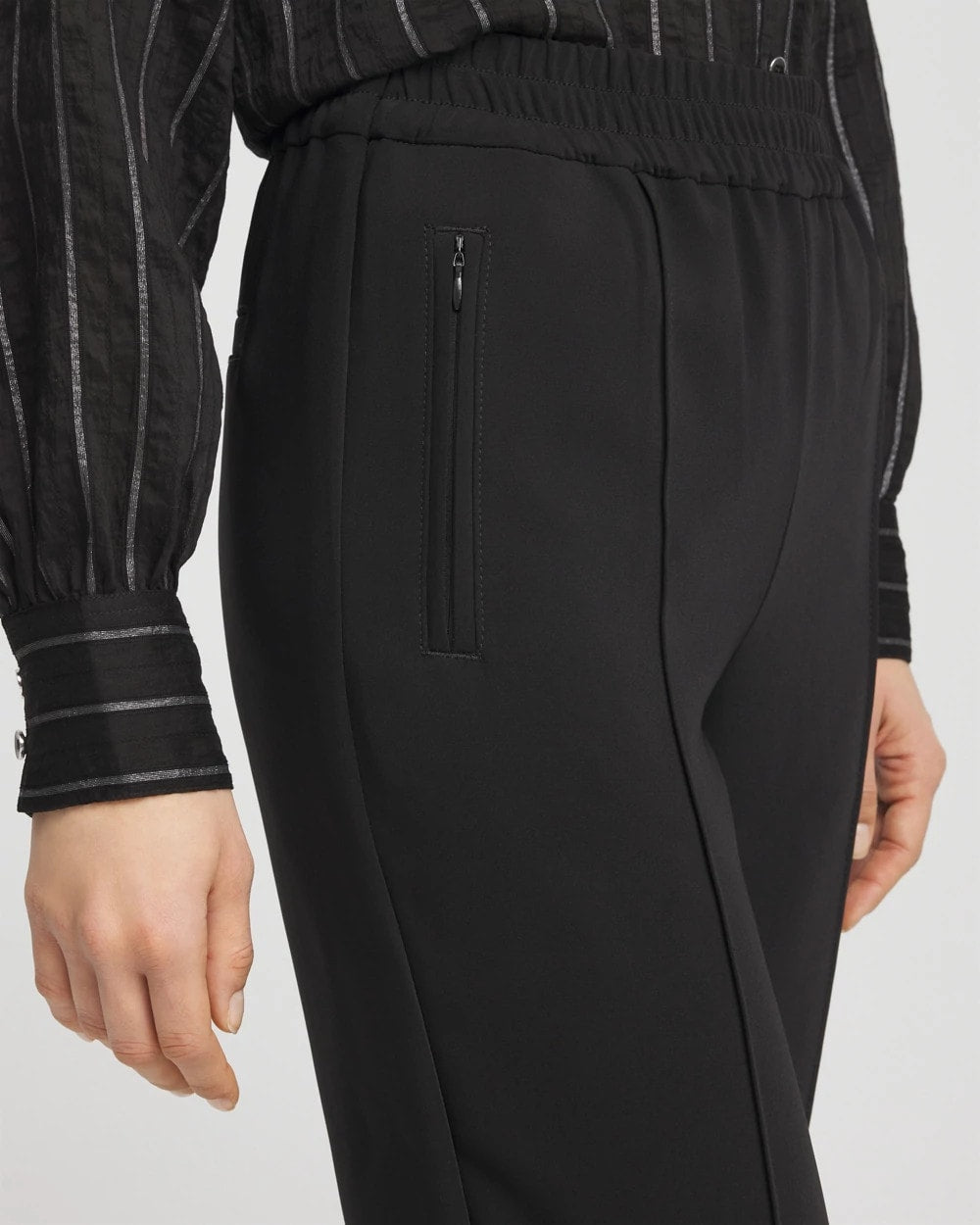 Chico's | Crepe Side-Zip Tapered Ankle Pants/ Black