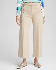 Chico's | Button Knit Twill Cropped Pants/ Wild Truffle