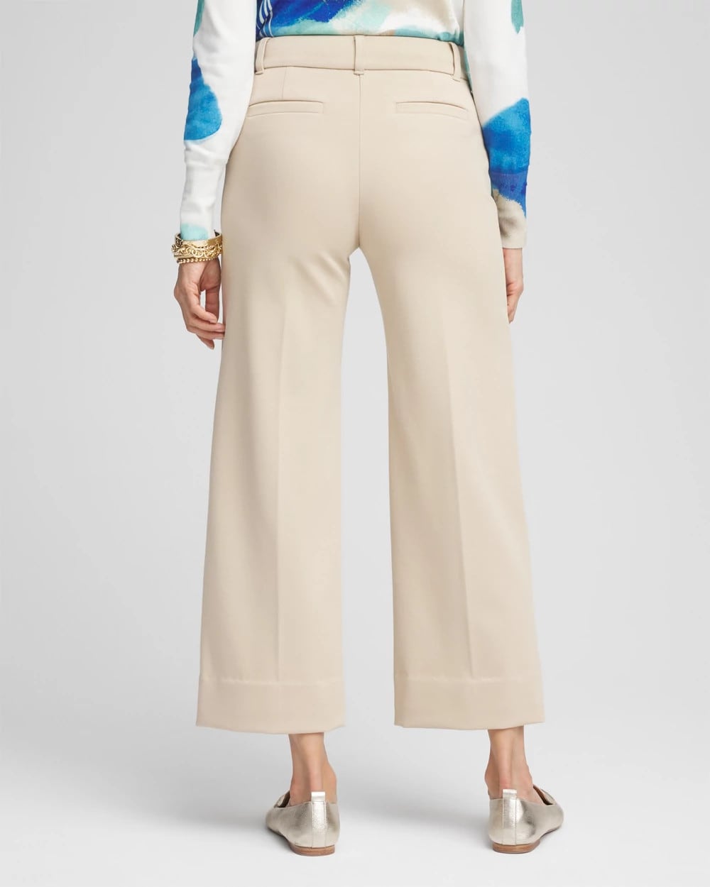 Chico's | Button Knit Twill Cropped Pants/ Wild Truffle