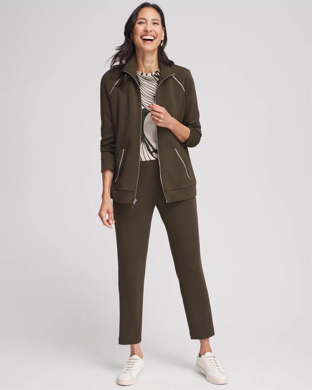 Chico's | Zenergy® Caviar Bead Scuba Ankle Pants/ Primordial Forest