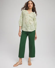 Chico's | Cropped Straight-Leg Pants/ Palm Leaf