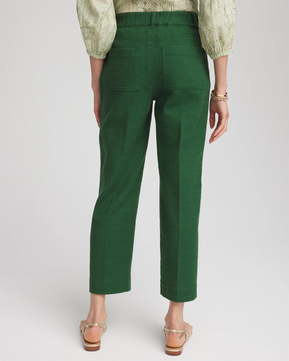 Chico's | Cropped Straight-Leg Pants/ Palm Leaf