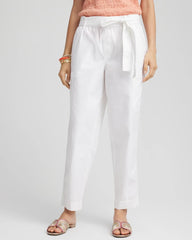 Chico's | Poplin Pull-On Tapered-Leg Cropped Pants/ Alabaster