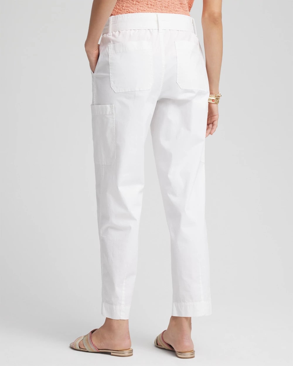 Chico's | Poplin Pull-On Tapered-Leg Cropped Pants/ Alabaster