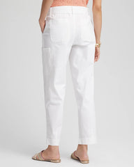 Chico's | Poplin Pull-On Tapered-Leg Cropped Pants/ Alabaster
