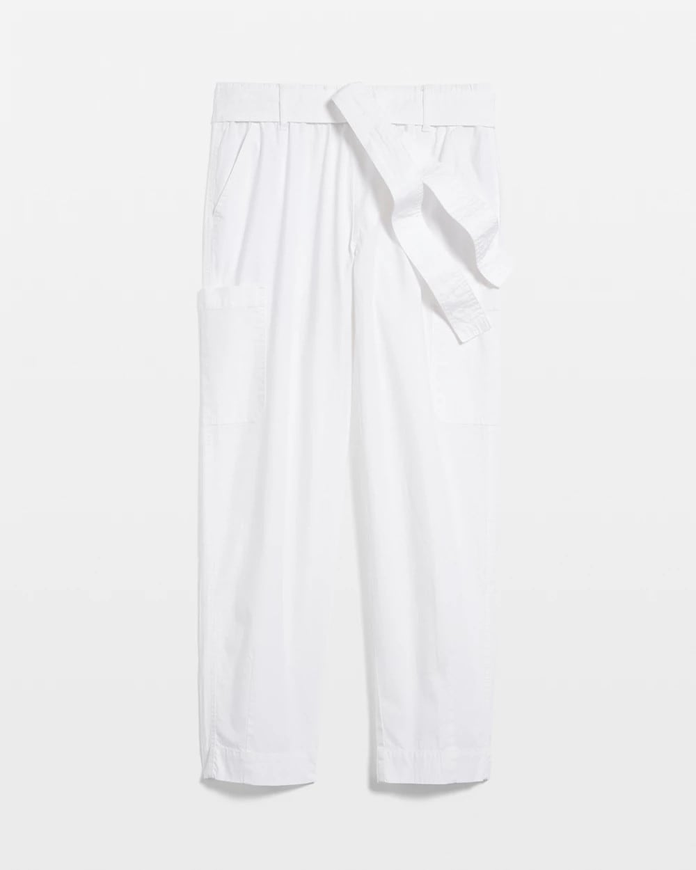 Chico's | Poplin Pull-On Tapered-Leg Cropped Pants/ Alabaster