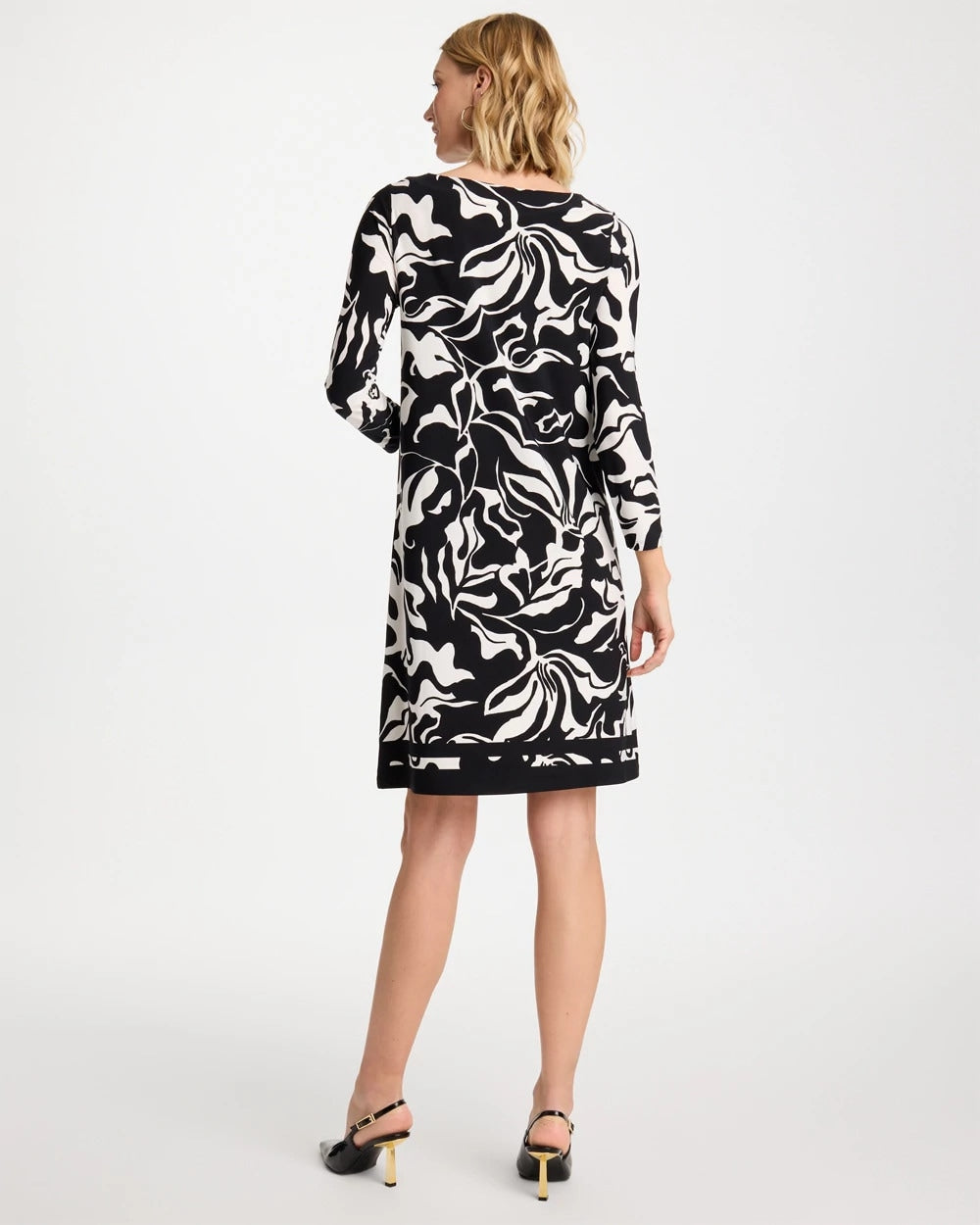 Chico's | Jersey Knit Boatneck Shift Dress/ Black
