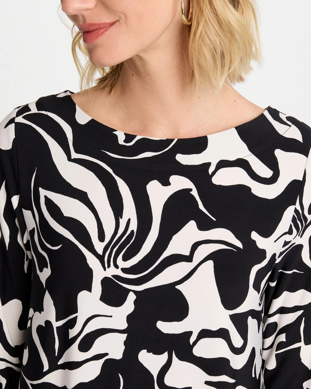Chico's | Jersey Knit Boatneck Shift Dress/ Black