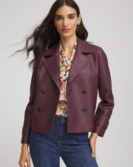 Chico's | Faux Leather Trench Coat/ Blackened Burgundy