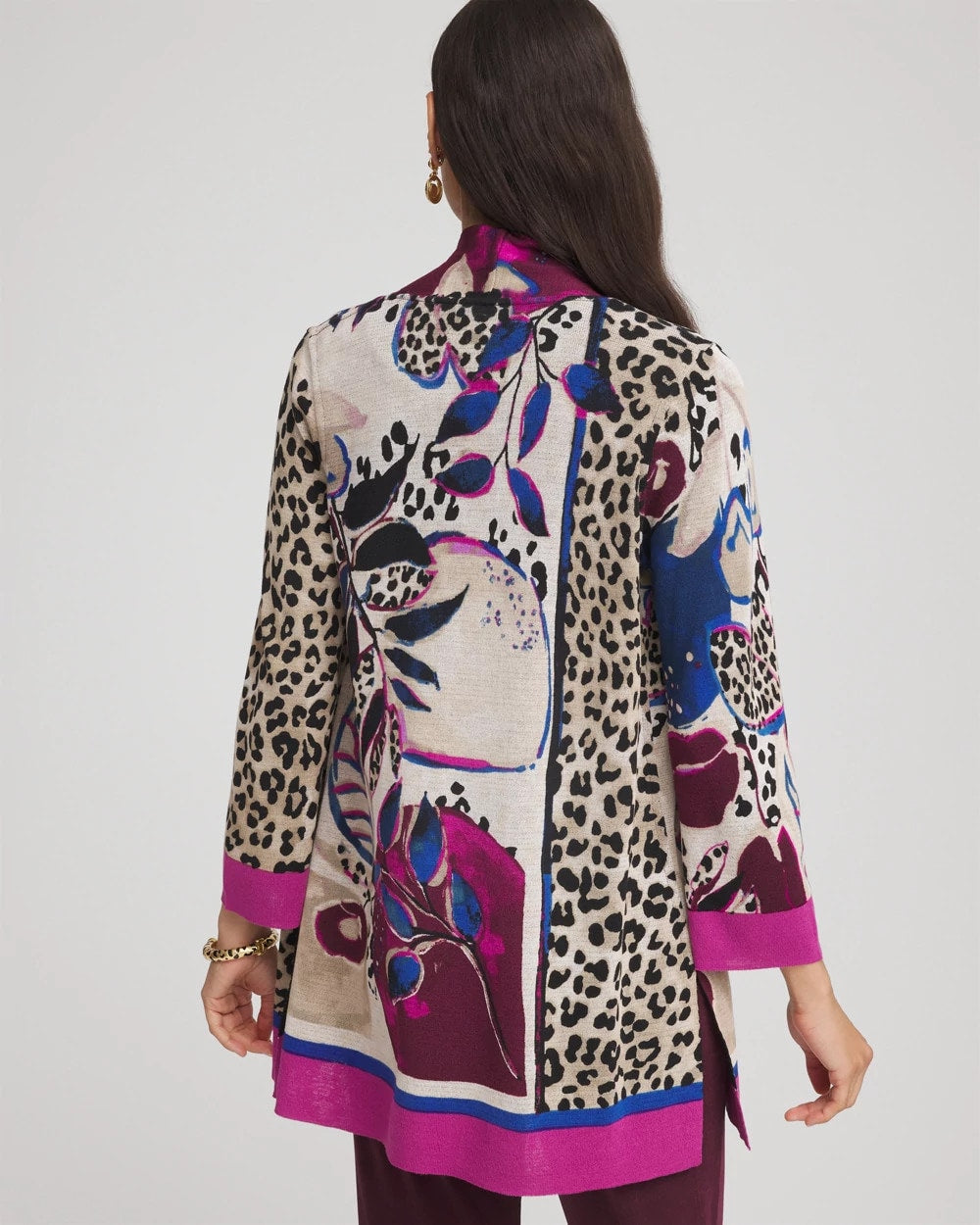 Chico's | Travelers™ Collection Artisanal Cardigan/ Blackened Burgundy