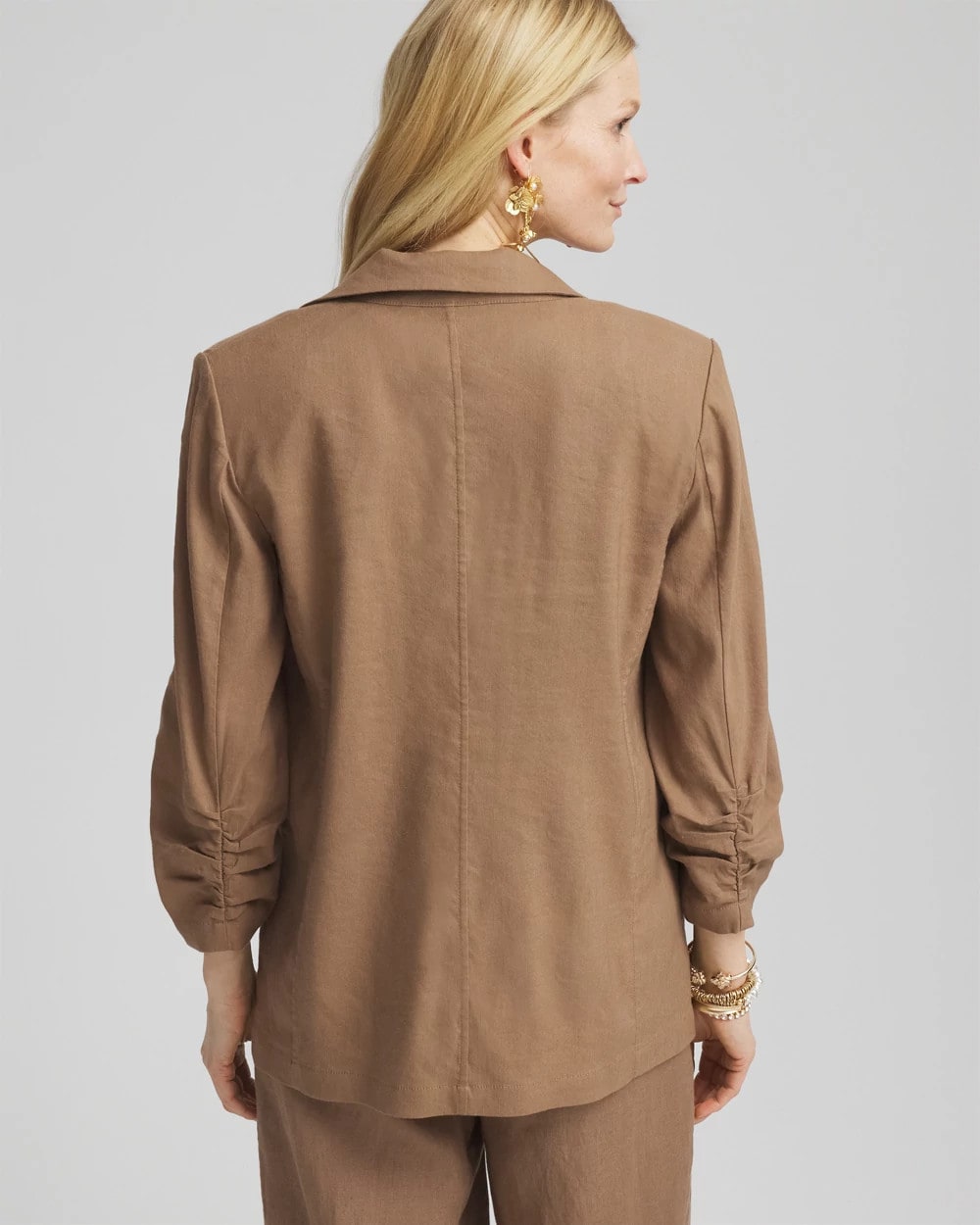 Chico's | Linen Stretch Blazer/ Teakwood