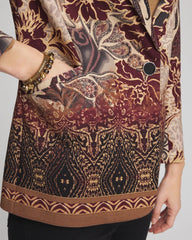 Chico's | Artisanal Print Ponte Blazer/ Graphite Gray