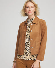Chico's | Suede Cropped Jacket/ Burnt Sienna