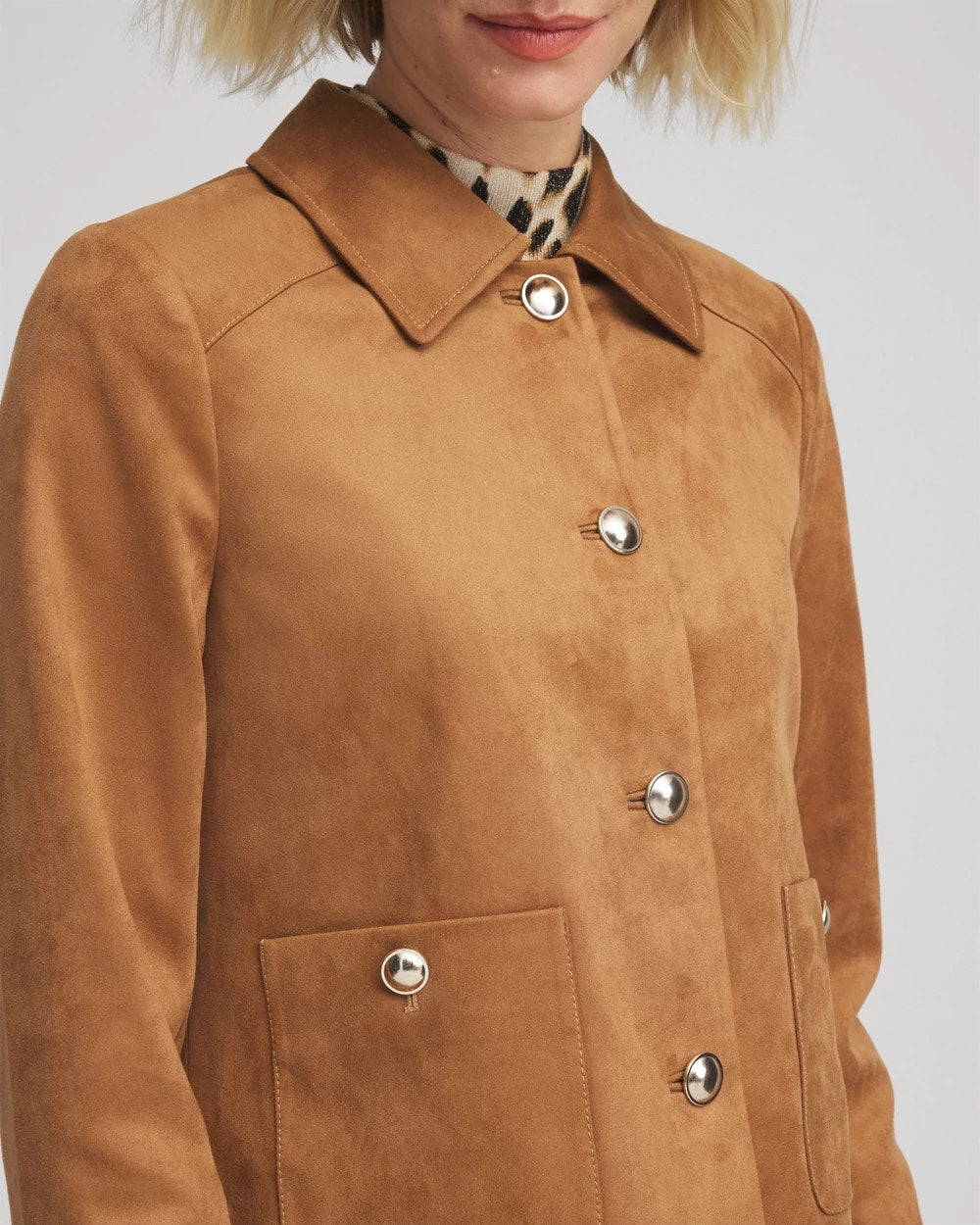 Chico's | Suede Cropped Jacket/ Burnt Sienna