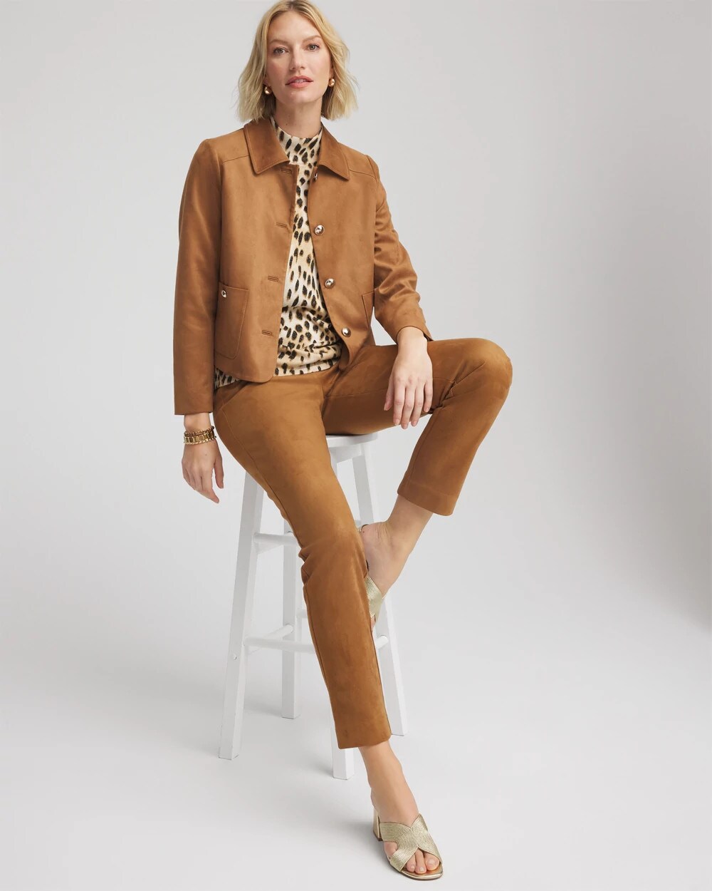 Chico's | Suede Cropped Jacket/ Burnt Sienna