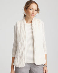 Chico's | Elongated Faux Fur Vest/ English Cream
