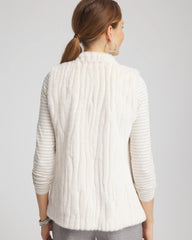 Chico's | Elongated Faux Fur Vest/ English Cream