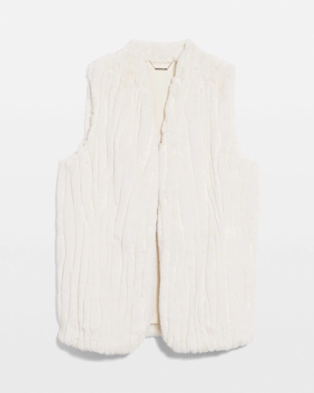 Chico's | Elongated Faux Fur Vest/ English Cream