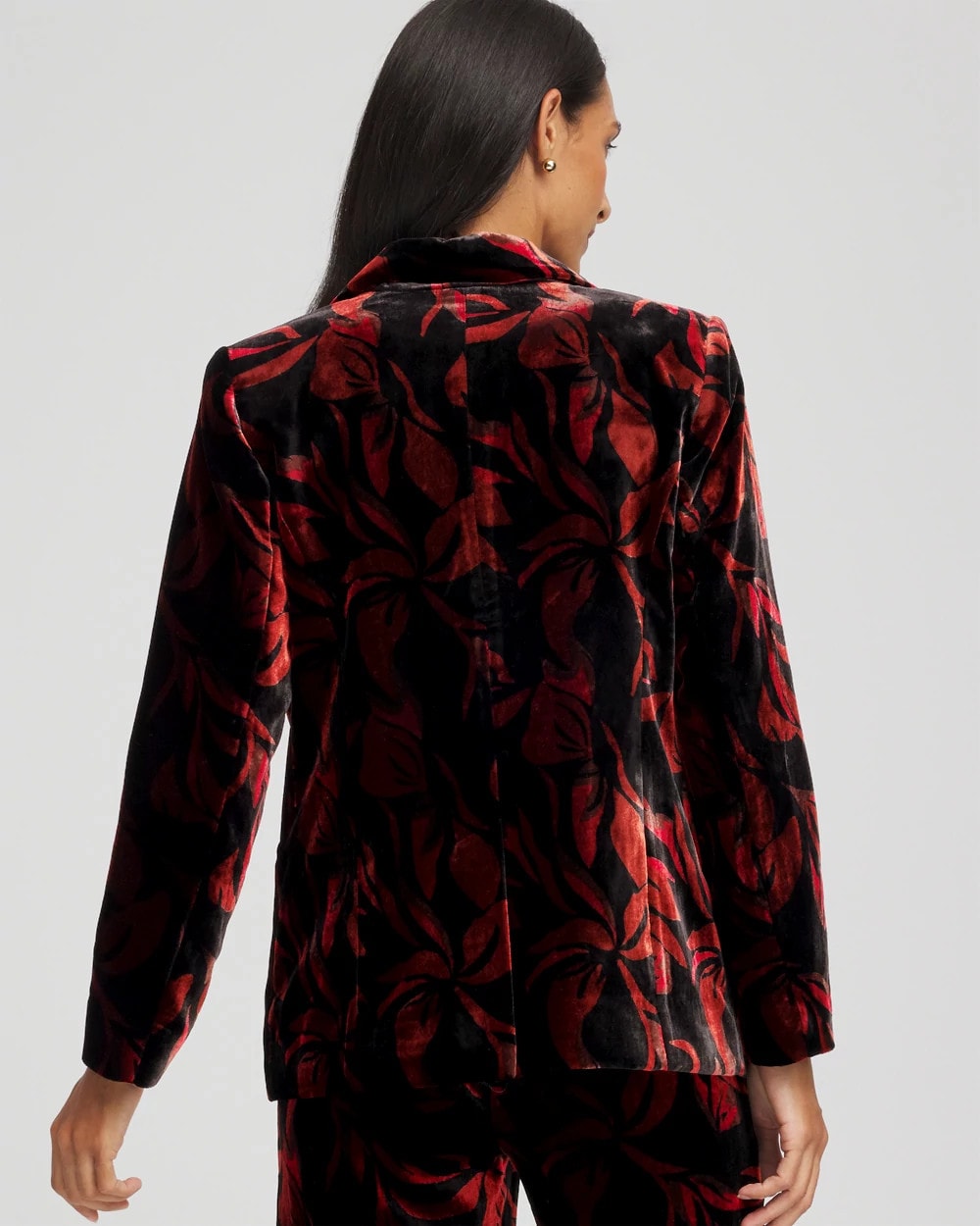 Chico's | Velvet Printed Blazer/ Black